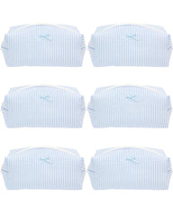 PAZIMIIK Sac maquillage douillet 6pcs bleu, idéal pour maquillage et soins.