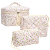 PAZIMIIK trousse maquillage matelassée rose grand, rangement élégant pour vos essentiels
