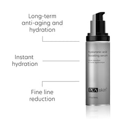 Sérum Hyaluronique PCA SKIN en flacon pipette, hydratera rapidement la peau.