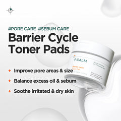 P.CALM Barrière Cycle Tampon Tonifiant : côté en relief pour exfolier en douceur