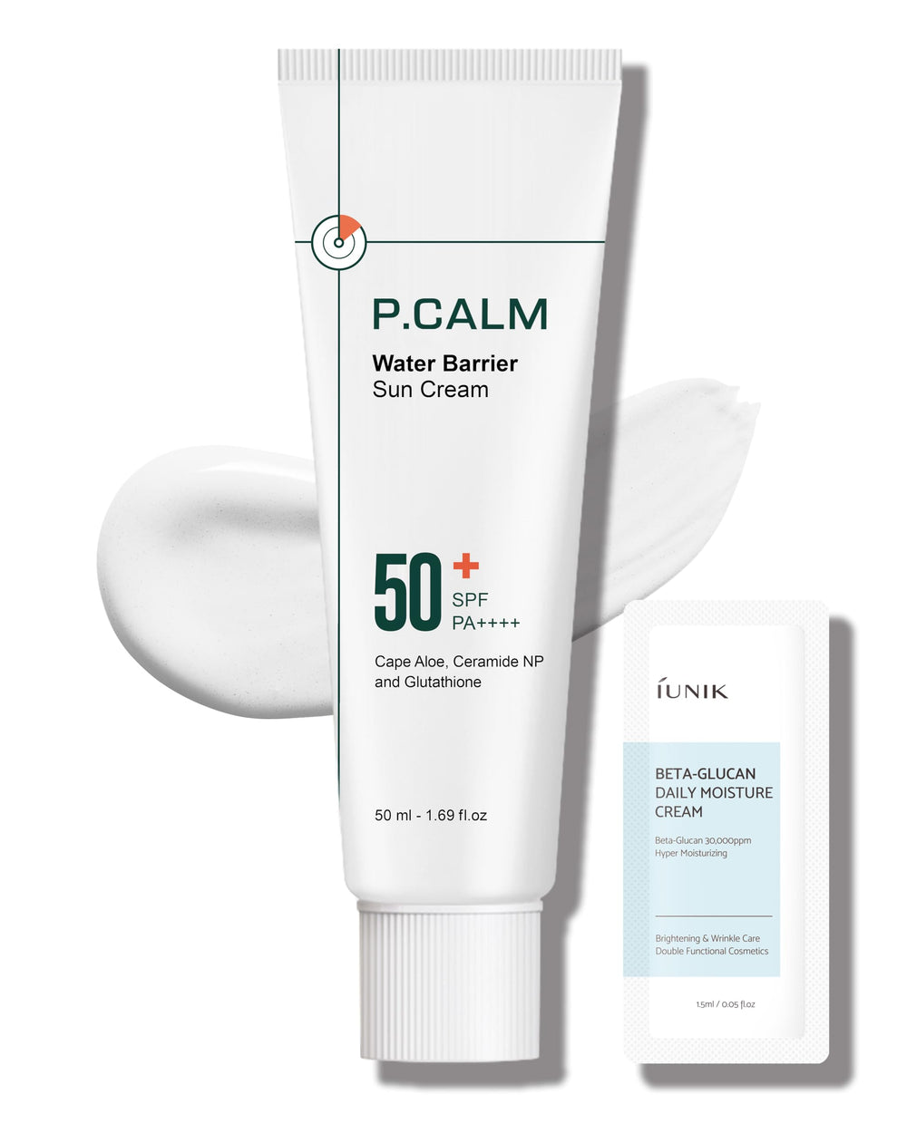 P.CALM Barrière eau crème solaire dans une bouteille, hydratation légère.