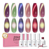 PEACECOLOR Cat Eye rouge étincelant, vernis gel avec effet glamour