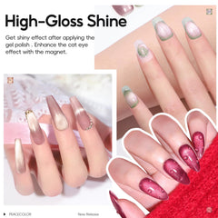 PEACECOLOR Cat Eye vert scintillant, vernis gel à effet magnétique