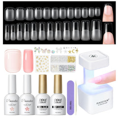 PEACECOLOR kit ongles gel carres complets pour extensions à domicile.