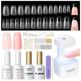 PEACECOLOR kit ongles gel coffins courts pour extensions à domicile