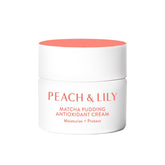 Crème visage Peach & Lily Matcha Pudding en bouteille, hydratation légère et antioxydante.