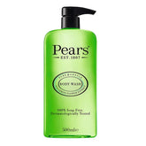 Gel douche Pears Pur et Doux, bouteille jaune, sensation fraîche après l'utilisation.