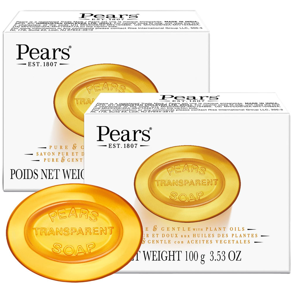 Pears Savon ambre transparent, hydratation durable pour la peau.