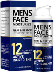 PENEBELLA Crème Visage Homme – bouteille élégante pour hydratation profonde.