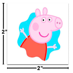 Tatouages Peppa Pig pré-découpés, retrait facile après l'événement.