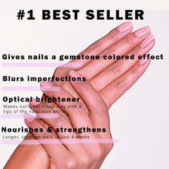 Ongles traités avec Perfect Formula Ruby Pink Gel Coat montrant un fini rosé et renforcé.