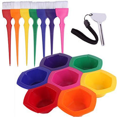 PERFEHAIR ensemble bols et pinceaux teinture arc-en-ciel pour melanger facilement