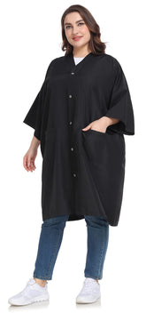 PERFEHAIR cape de salon plus taille, idéale pour les clients de toutes morphologies.