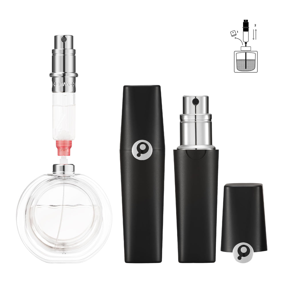 Perfume Pod ATOM01 noir design élégant, idéal pour le sac à main.