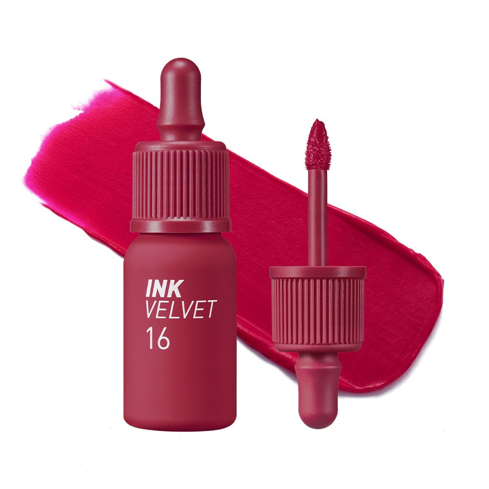 Peripera Ink The Velvet Lip Tint flacon et applicateur pour une application précise.