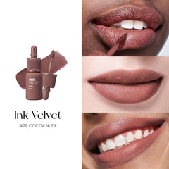 Peripera Ink the Velvet Lip Tint garantit une longue tenue et peu de transfert.