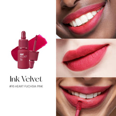Teinte Heart Fuchsia de Peripera pour lèvres audacieuses et durable.