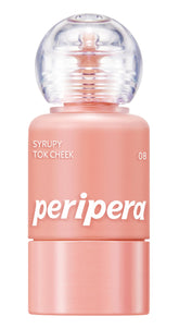Peripera Syrupy Tok Cheek: bouteille qui diffuse un éclat lumineux durable.
