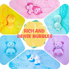 Perjoy lavender bath bomb creates a calming scent during kids' bath