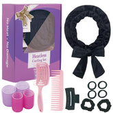 PetalPursuit rouleaux sans chaleur noir pour boucles naturelles et volumineuses.