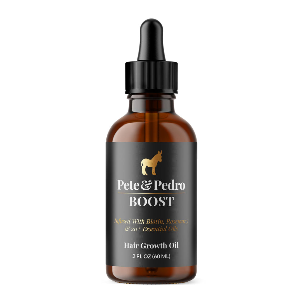 Pete & Pedro BOOST – bouteille sérum cheveux et barbe, stimule la vitalité des follicules.