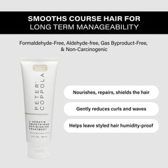 PETER COPPOLA A-Keratin smoothing, gros plan sur le massage du cuir chevelu et le démêlage facilité.