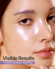 Petitfee Aura Quartz Hydrogel Masque Yeux Lavande, application rapide sur le contour des yeux.