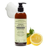 Pharmacopia Verbena : bouteille ouverte, parfum frais et hydratant.