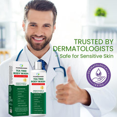 PHARMBANNER Tea Tree Body Wash, application visage et corps: soin polyvalent pour toute la peau.
