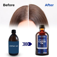 Pharmlitalia Castor Oil supports hair growth and scalp conditioning