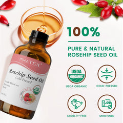 PHATOIL huile de rosehip — gouttes sur le visage pour nourrir et hydrater.