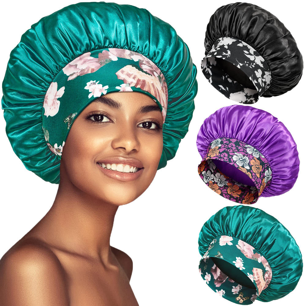 PHILIGHTS bonnet satin dormir, bande large pour confort et maintien des cheveux.