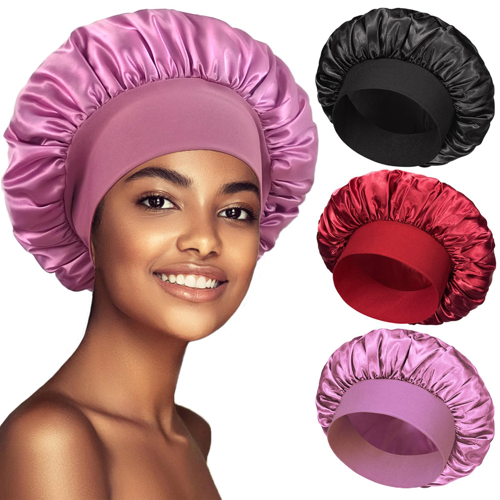 PHILIGHTS bonnet satin, larges bandes elastiques, maintien confortable toute la nuit et protection des cheveux.