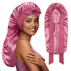 PHILIGHTS bonnet satin long avec lien réversible, stabilité nocturne pour cheveux