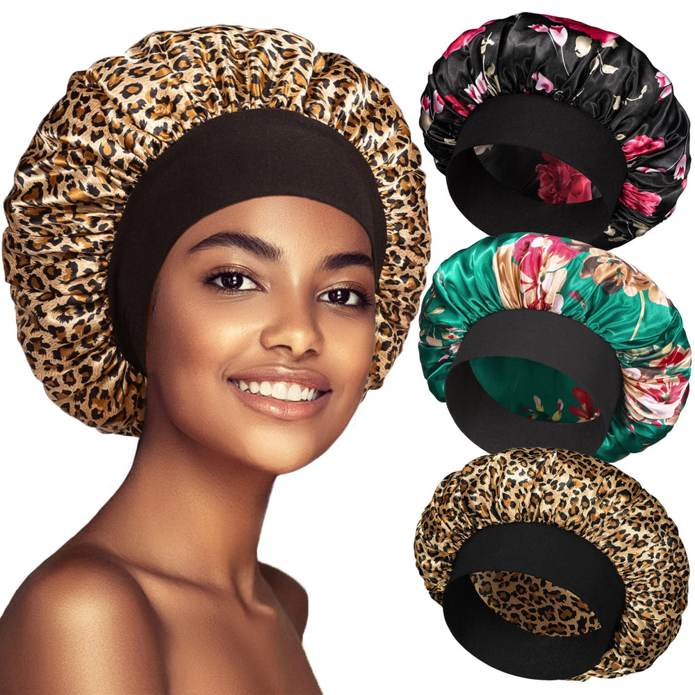 PHILIGHTS bonnet satin nuit bande large pour dormir confortablement et protéger les cheveux.