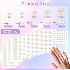 Phinus perles-cheveux-4mm: accent élégant pour coiffure et cheveux