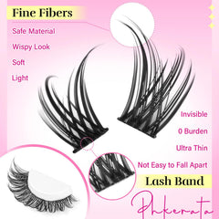 PHKERATA cils synthétiques doux—fibres souples pour un confort quotidien.