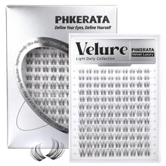 PHKERATA Velure grappes de cils avec bande invisible pour un regard naturel