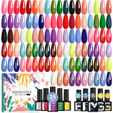 Phoenixy Vernis Gel 30 pièces – couleurs foncées pour un look mature et élégant.