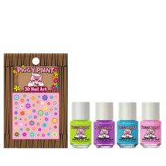 Piggy Paint mini bottles 0.25 oz ideal for small hands and quick nail art.