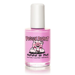 Vernis Piggy Paint Pinkie Promise rose néon sur bouteille, fini coloré et sûr pour les ongles d'enfants.