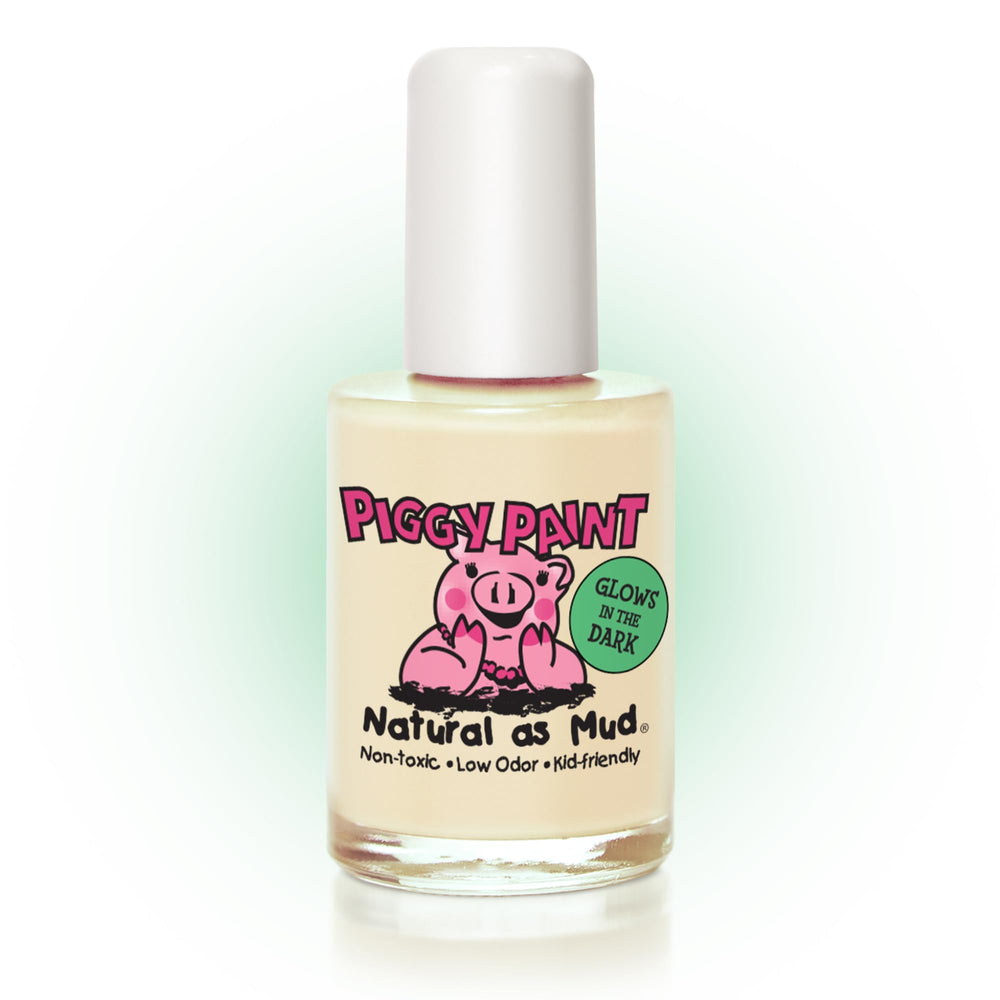 Vernis Piggy Paint radioactif transparent, flacon clair prêt à briller.
