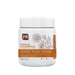 Pili Natural Crème Calendula, trio d'emballage pratique pour hydratation quotidienne.