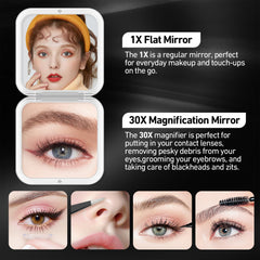 Miroir HD 1x/30x PIMPLEGO pour maquillage net et précis.