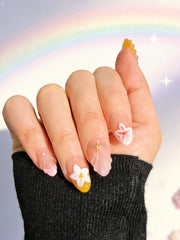 Ongles pink2592 forme amande courte, appliqué rapide et confortable.