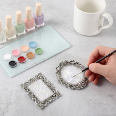 Palette Pinkoriart avec bordure cuivre, design vintage, idéale pour séance photo.