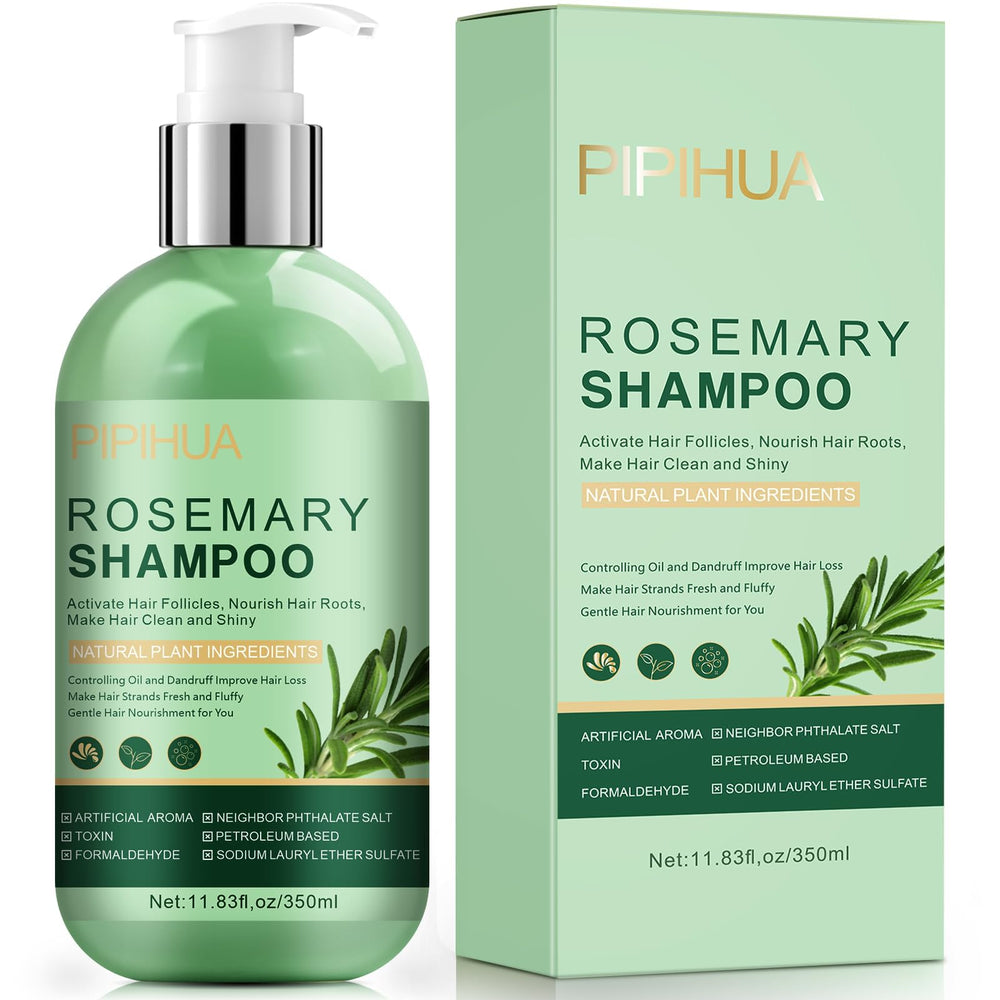 PIPIHUA Shampoing Romarin, bouteille en gros plan, densité accrue potentielle.