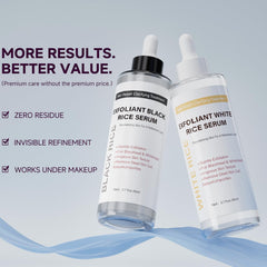 PIVETOS Face Exfoliant riz noir et blanc: duo parfait pour peau plus lisse.