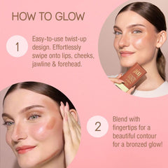 Pixi BeachGlow sur les lèvres offrant hydratation et couleur durable.