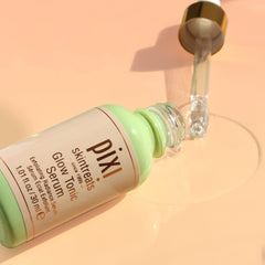 Pixi Glow Tonic Serum, effet énergisant stimule la microcirculation pour un teint frais.